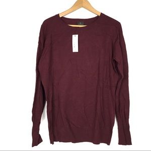 NWT Worthington Maroon Long-Sleeved Top XLT Loungewear Casual Cozy Warm Winter